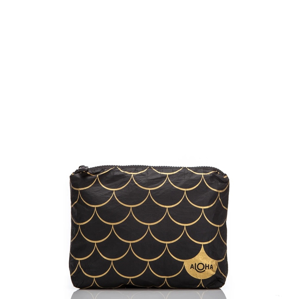 NWT ALOHA Collection Small pouch Mermaid Black and Gold